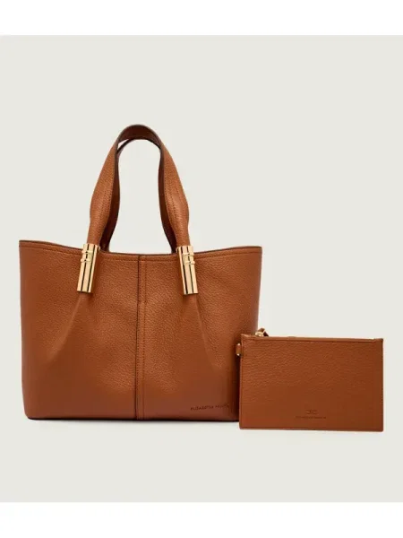 Elisabetta Franchi Geantă shopper + borsetă maro