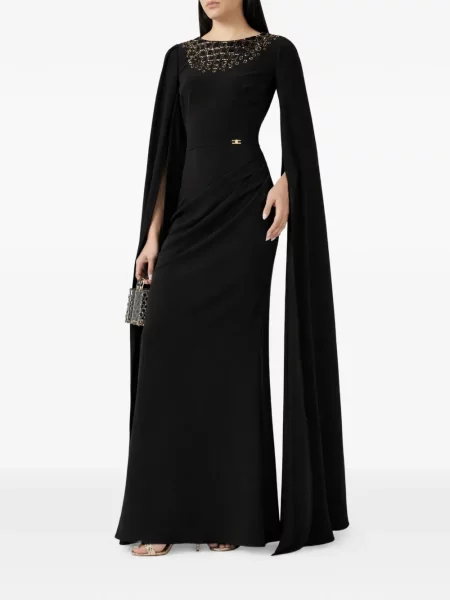 Rochie maxi Elisabetta Franchi cu paiete negru