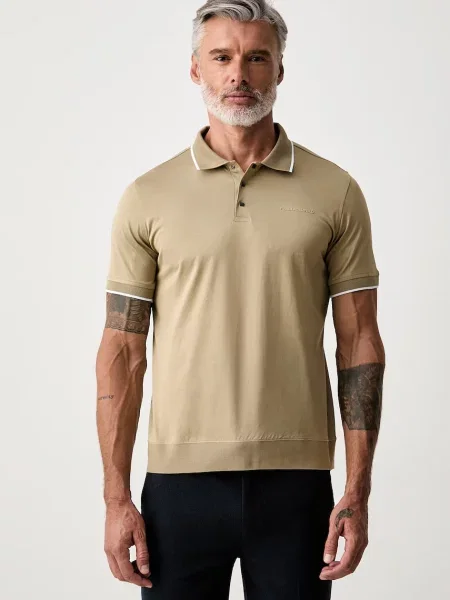 Tricou polo Karl Lagerfeld bej