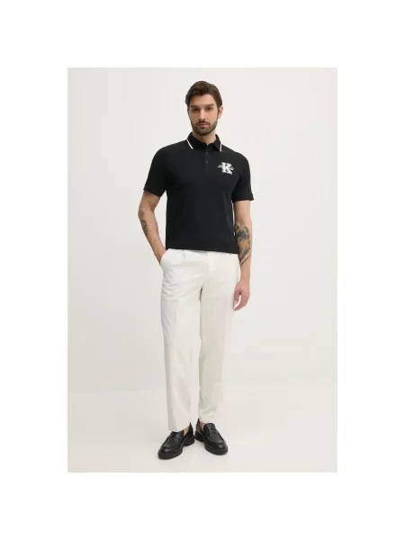 Karl Lagerfeld polo z aplikacją czarny