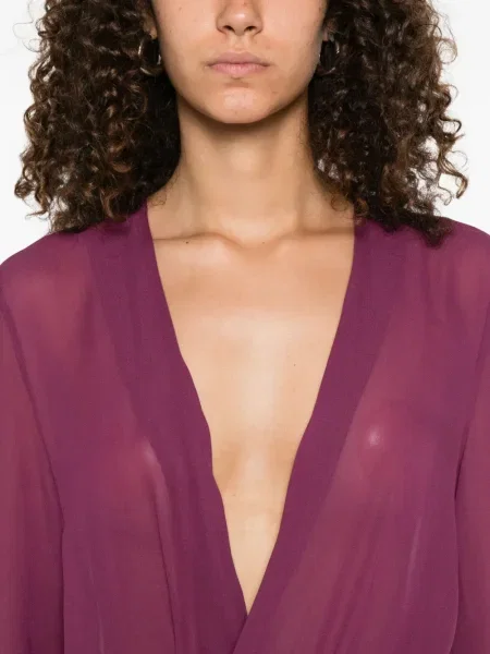 Bluză The Attico cu decolteu în V violet