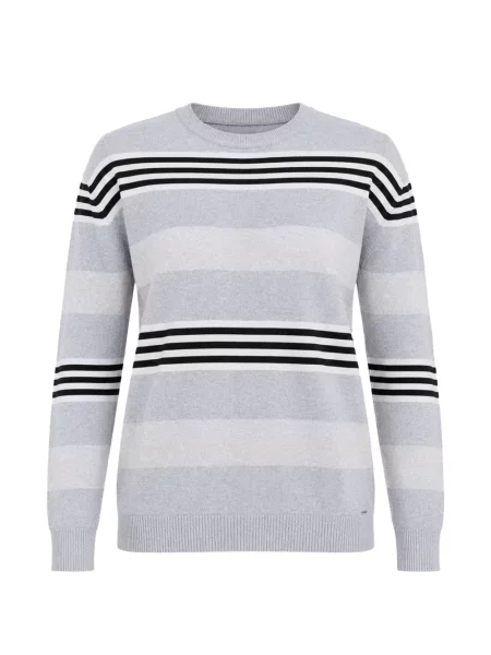 Hanorac crewneck Gas cu dungi cu decolteu rotund gri