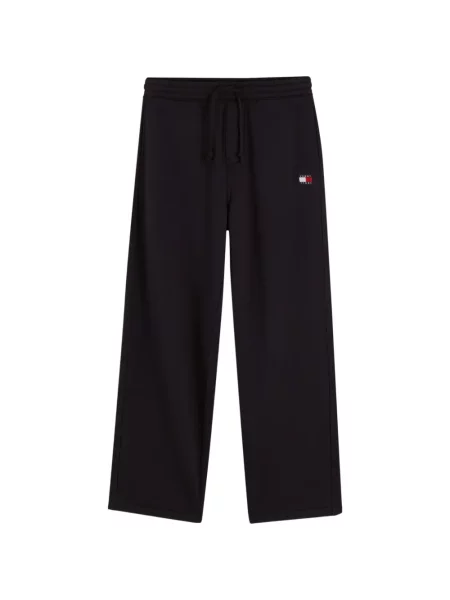 Pantaloni Tommy Hilfiger alergare cu autograf cu cordon negru