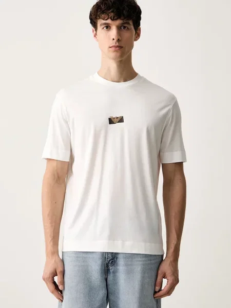 Emporio Armani tricou pentru bărbați cu lyocell alb