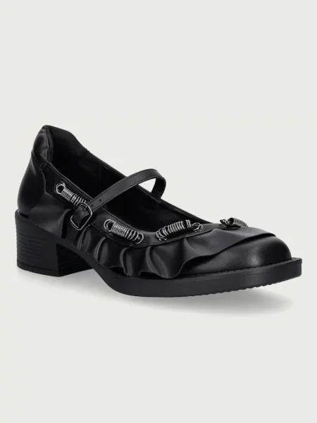 Koi Footwear balerini Ruffle Chain Mary Janes negru