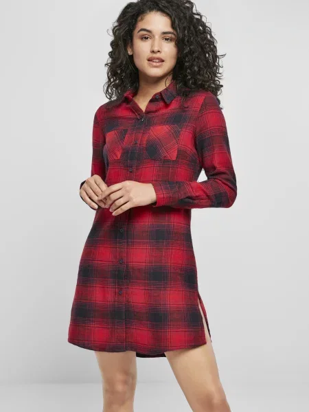 Rochie tip cămașă Urban Classics roșu