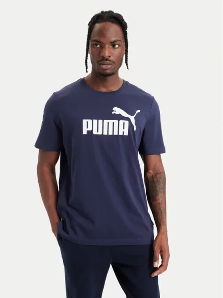 Majica Puma s kratkimi rokavi z avtogramom modra