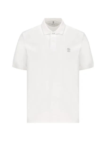 Polotričko Brunello Cucinelli s výšivkou bílé