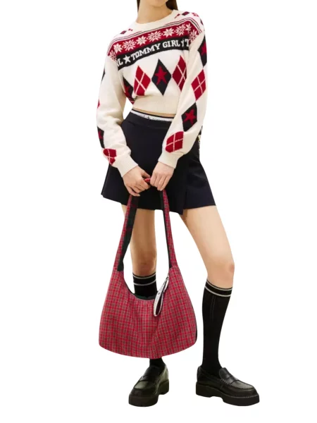 Tommy Jeans Sweter weiss czarny