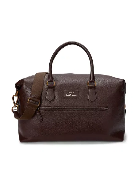 POLO RALPH LAUREN De piele geantă de voiaj maro