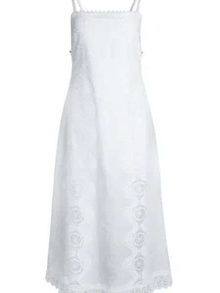 Rochie maxi Waimari din dantelă de costum alb