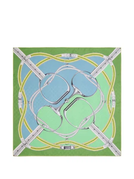 Fular Gucci de mătase verde