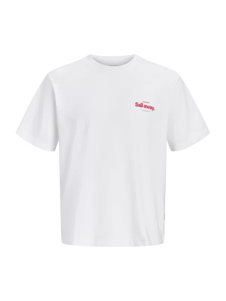 JACK & JONES Tricou bej / azur / sângeriu alb