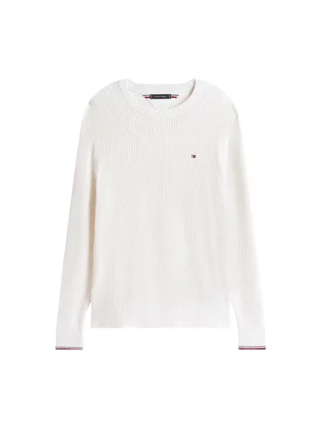 Sweter Tommy Hilfiger ze sznurkiem biały