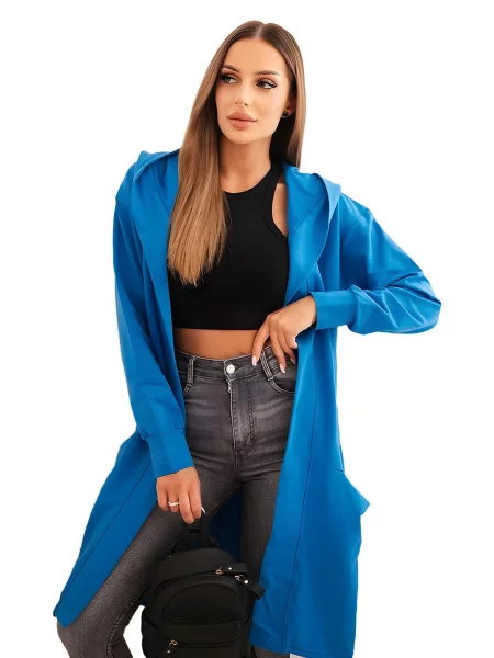Pelerína s kapucí oversize fialovo-modrá modrý