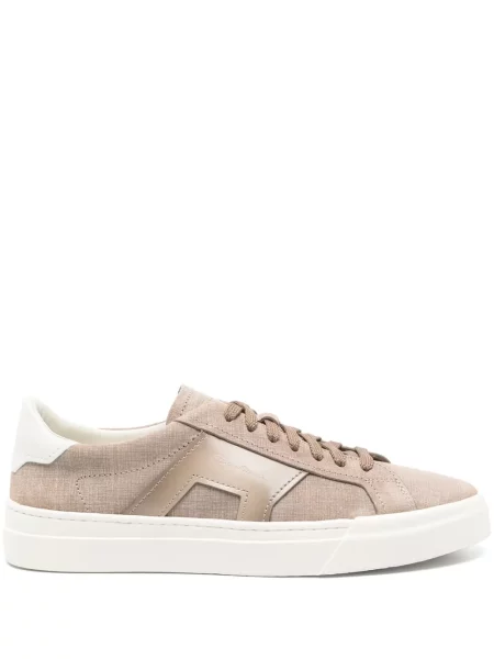 Sneakerși Santoni cu cataramă maro