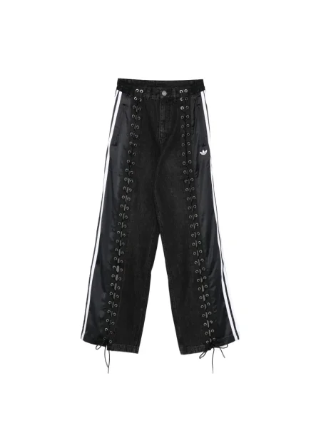 Spodnie Adidas w paski z autografem czarne