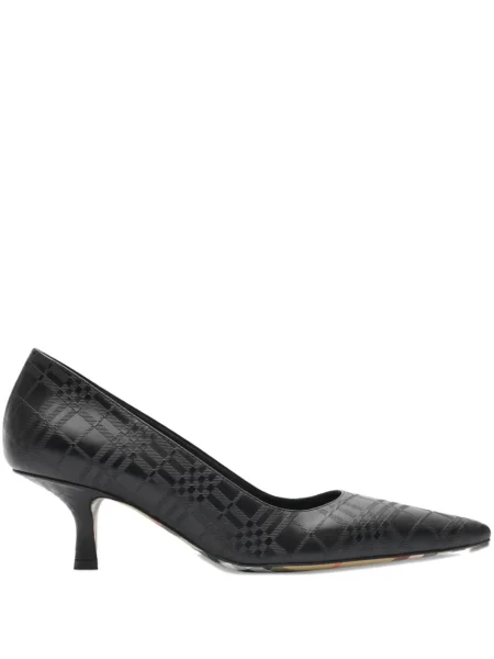 Pantofi cu toc Burberry în carouri negru