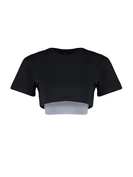 Trendyol Tricou gri negru