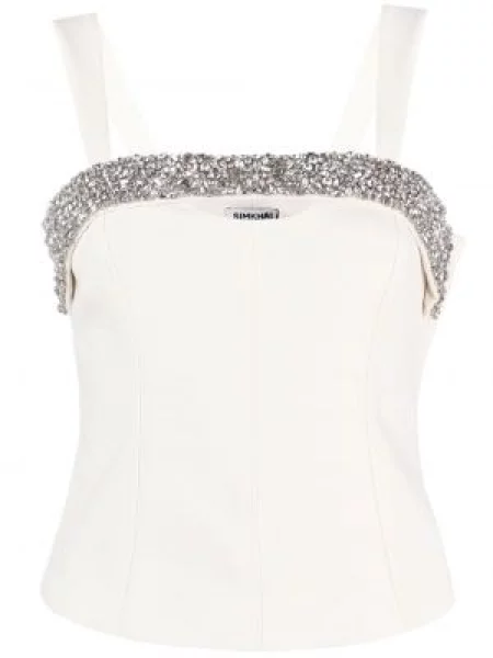 Top Simkhai de cristal alb