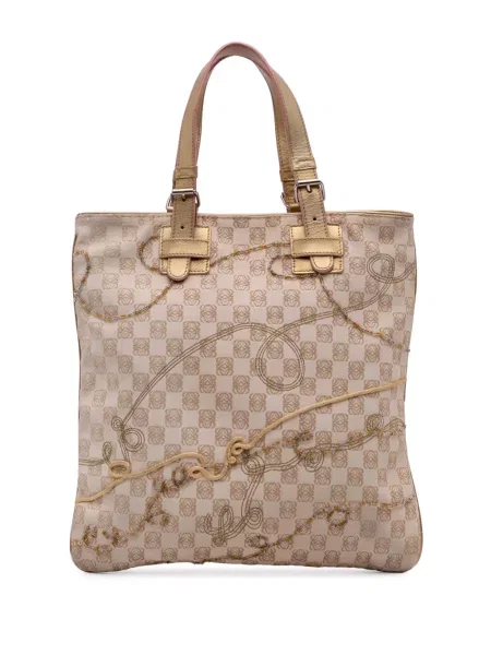 Plátěná kabelka Loewe Pre-owned s výšivkou hnědá