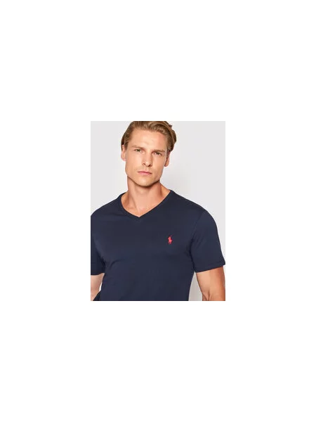 Polo Ralph Lauren Marškinėliai Tamsiai Custom Slim Fit mėlyna
