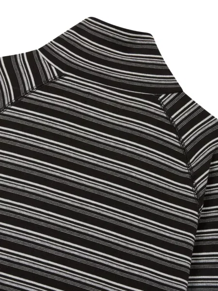 Lung tricou Tomboy cu dungi negru