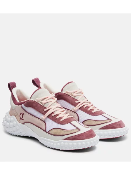 Sneakerși Christian Louboutin din piele de căprioară roz