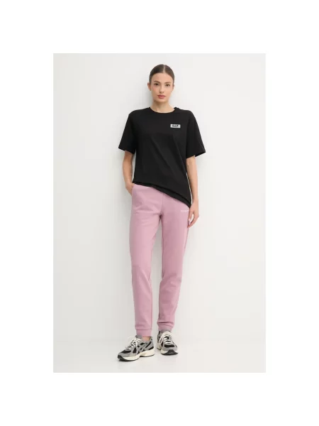 Spodnie Emporio Armani Ea7 z logo różowe