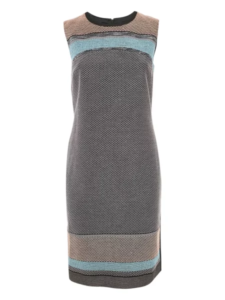 Sukienka midi Boss w paski do kolan garniturowa czarna