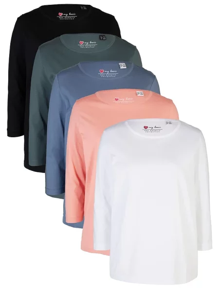 Bluza z długim rękawem zestaw 5 szt. zielona