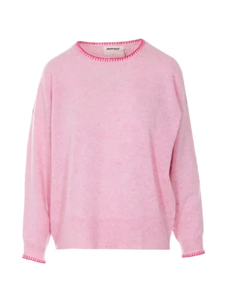 Pulover Not Shy cu broderie roz