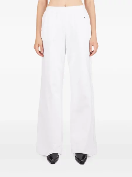 Pantaloni Raf Simons cu broderie alb