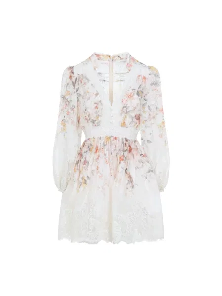 Sukienka Zimmermann koronkowa beżowa