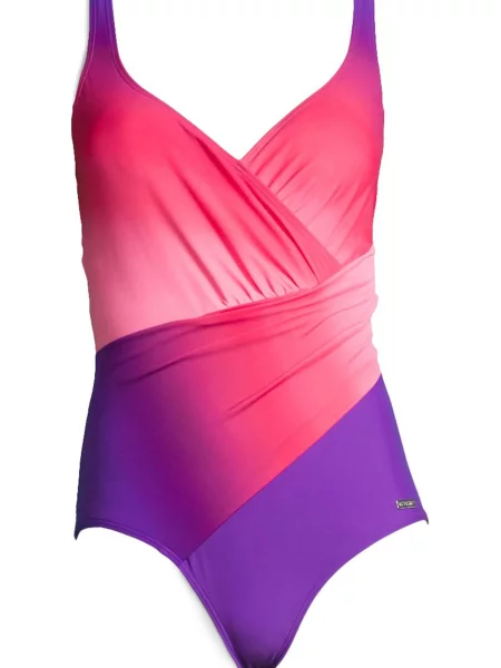 LASCANA Costum de baie întreg deschis / închis / mov zmeură / mov închis roz