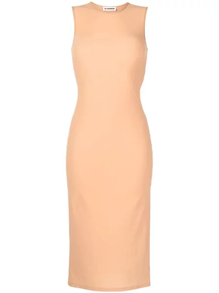 Rochie maxi Jil Sander fără mâneci cu decolteu rotund de costum