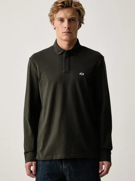 Tricou cu mânecă lungă Armani Exchange verde
