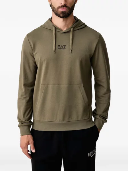 Hanorac cu glugă Ea7 Emporio Armani cu imagine cu cordon verde