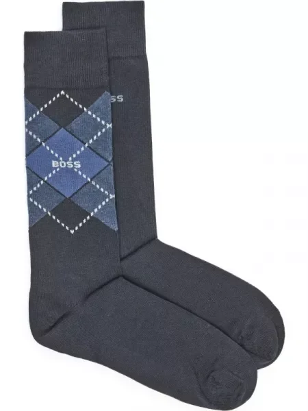 BOSS BLACK Șosete Argyle negru