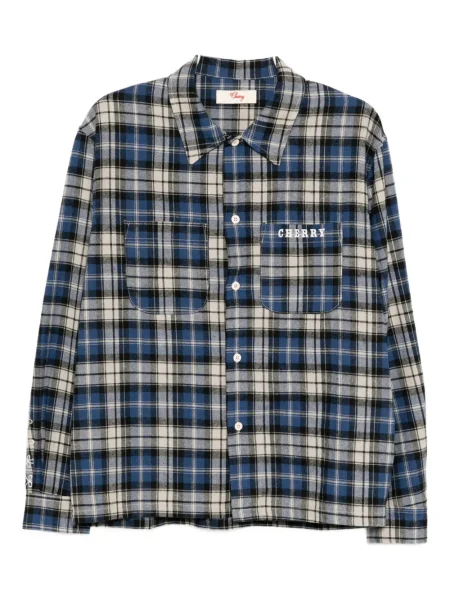 Kostkovaná flanelová košile Cherry La modrá