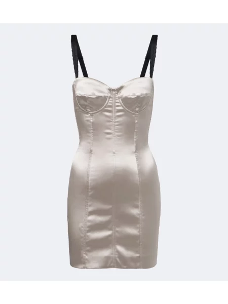 Saténové šaty Dolce&gabbana sivá
