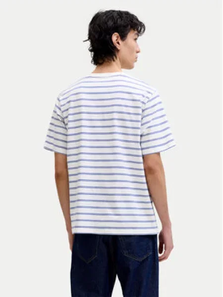 JACK & JONES Tričko JORNorrebro modrá / čierna biela