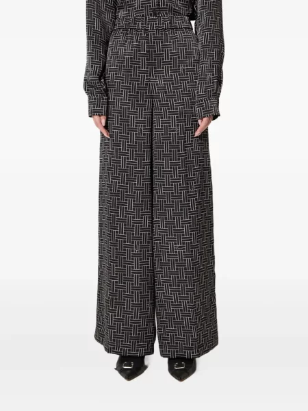 Pantaloni Kenzo cu imprimeu geometric negru