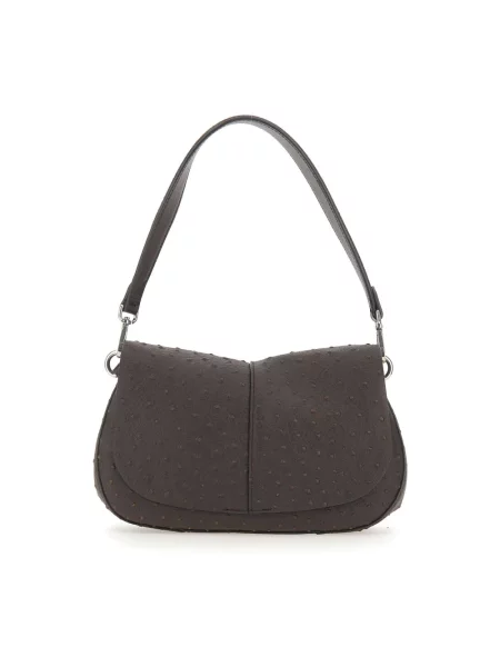 Lniana torebka crossbody Gianni Chiarini brązowa