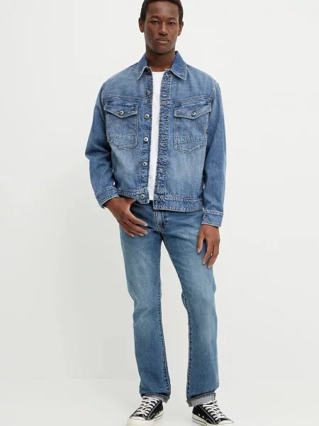 G-Star Raw kurtka jeansowa przejściowa niebieski