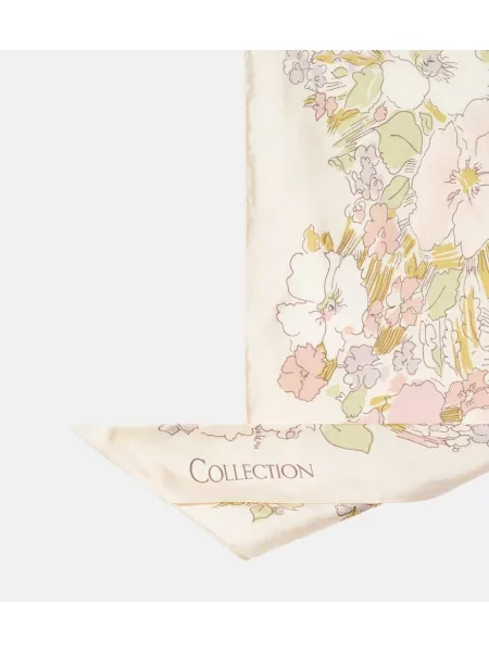 Hodvábny kvetinový šál Calvin Klein Collection biela