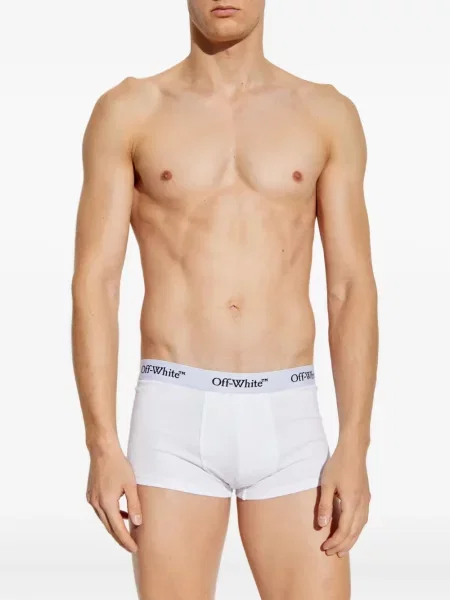 Boxeri Off-white cu autograf alb