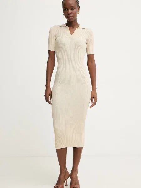 Fracomina φόρεμα bodycon με μπεζ