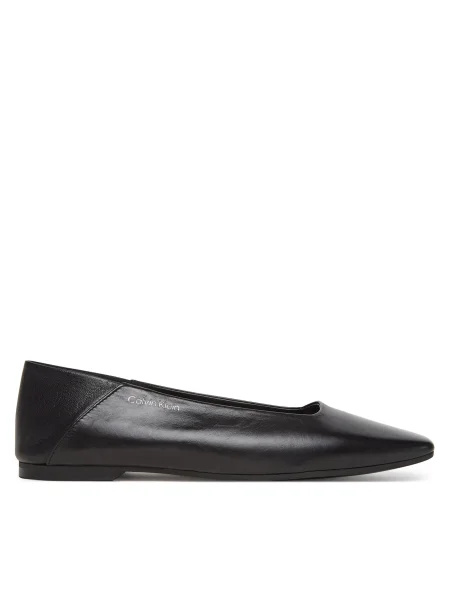 Calvin Klein balerini de piele FLAT BALLERINA LTH negru