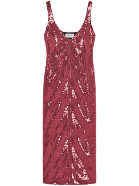 Sukienka midi 16arlington do kolan garniturowa czerwona